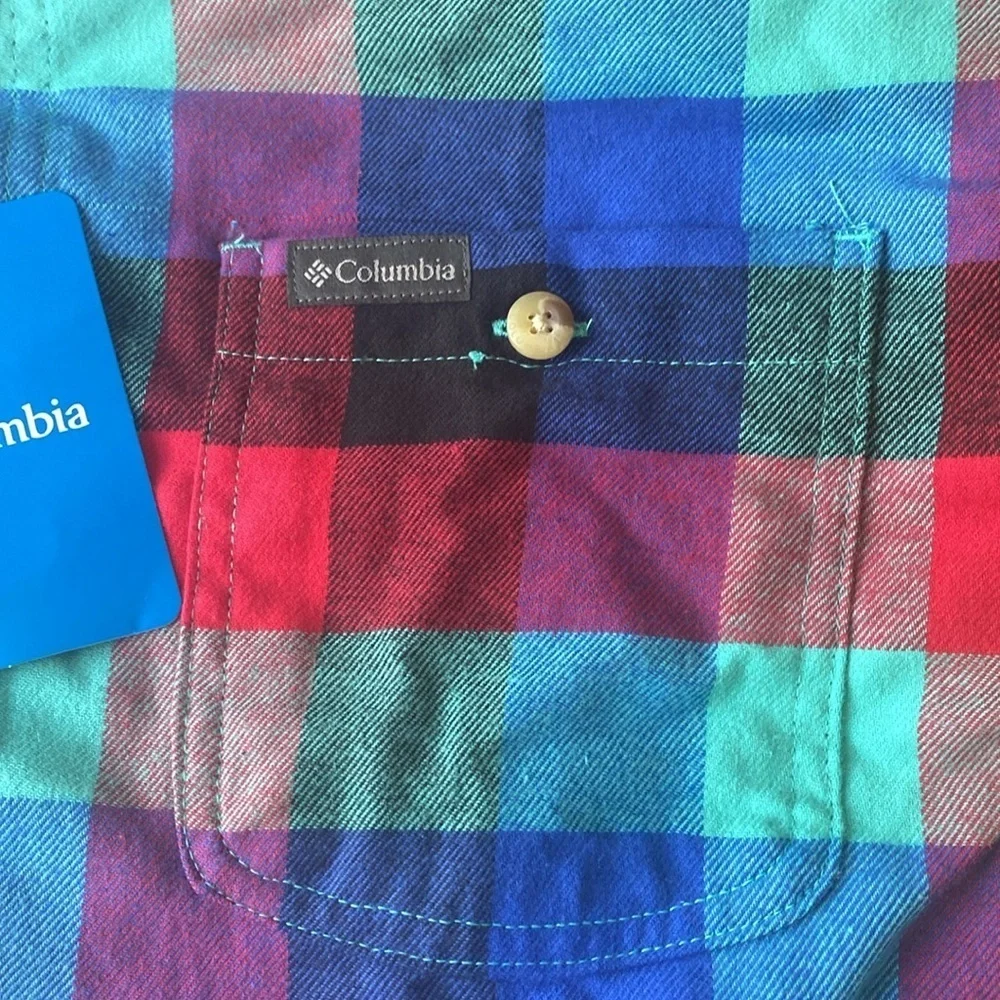 Columbia Men’s Cornell Woods Buffalo Checker Colorful Long Sleeve Shirt SZ XL - Picture 9 of 9